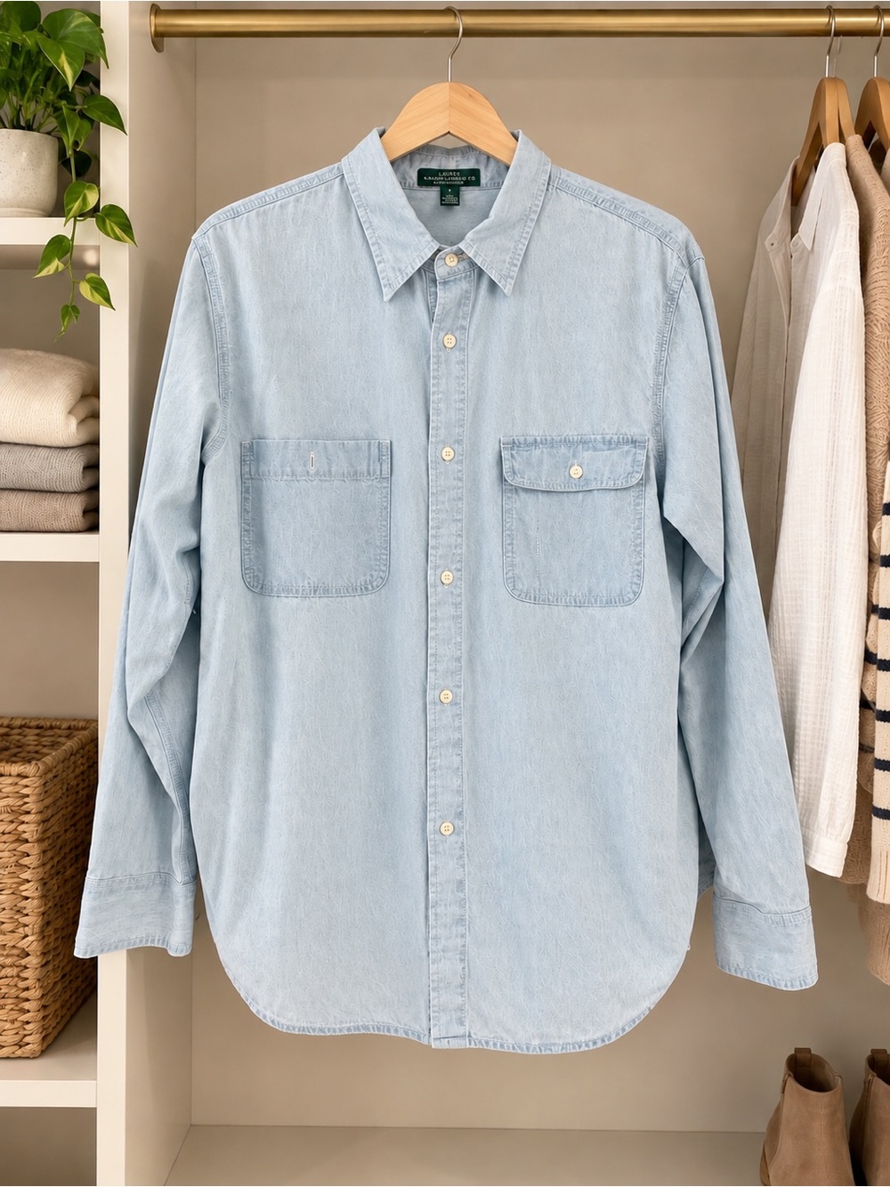 Ralph Lauren Light Blue Denim Button-Down Shirt - Classic Casual